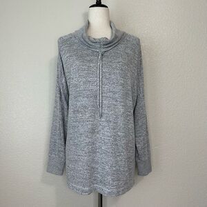 Chico’s Zenergy Gray Cowl Neck Long Sleeves Sweater